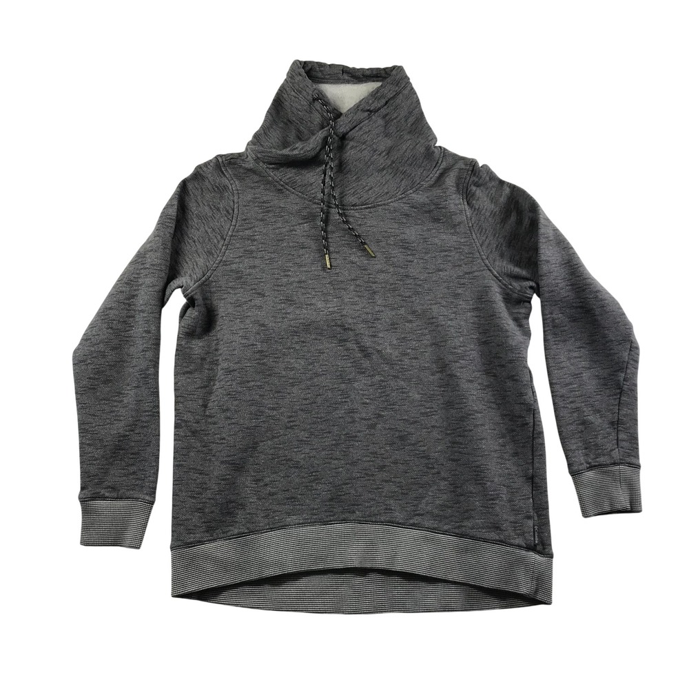 Columbia Womens Large Cowl Neck Pullover Sweatshirt Charcoal Heather Grey Fleece